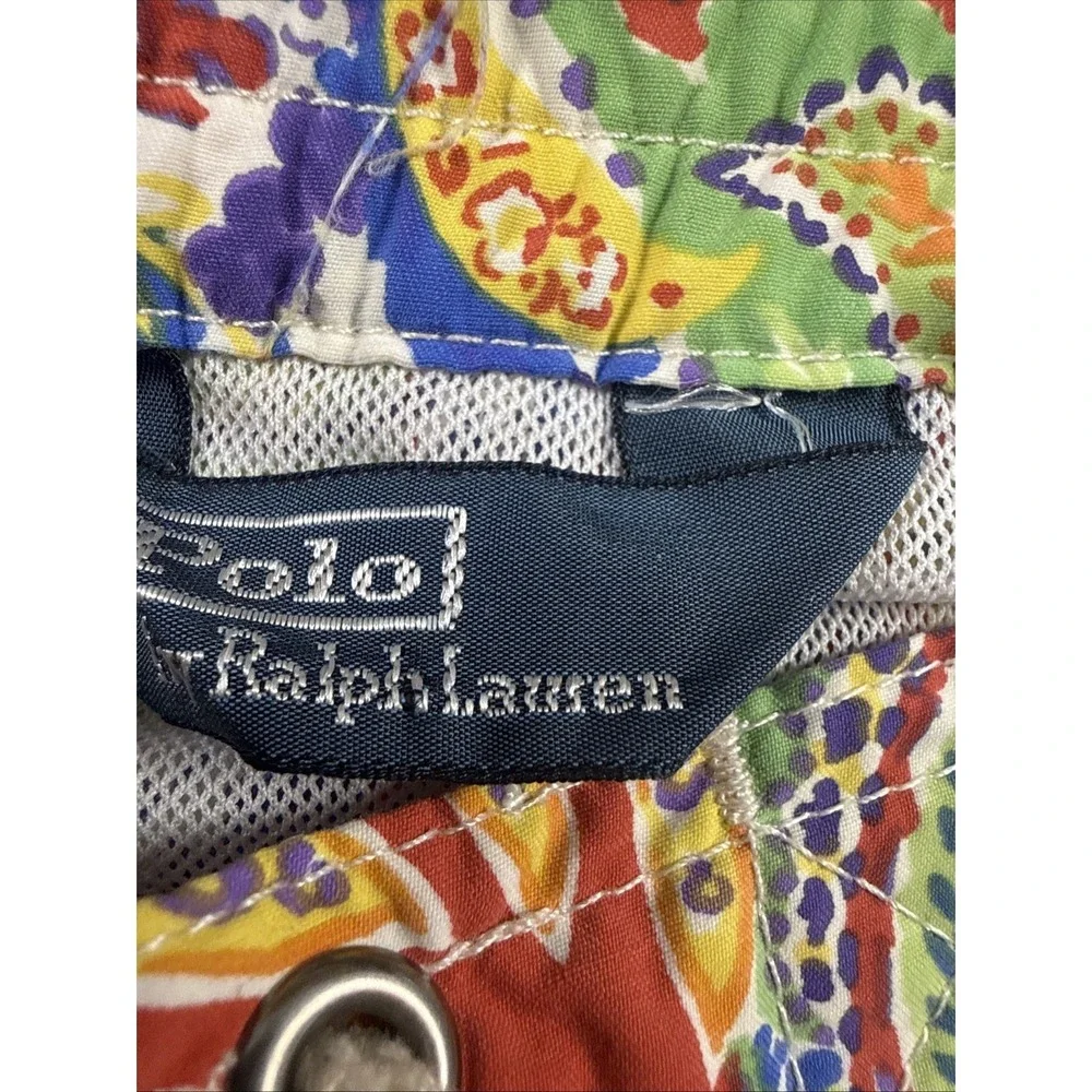 Vintage Polo Ralph Lauren Swim Trunks Shorts Mens Size M Floral Paisley Lined